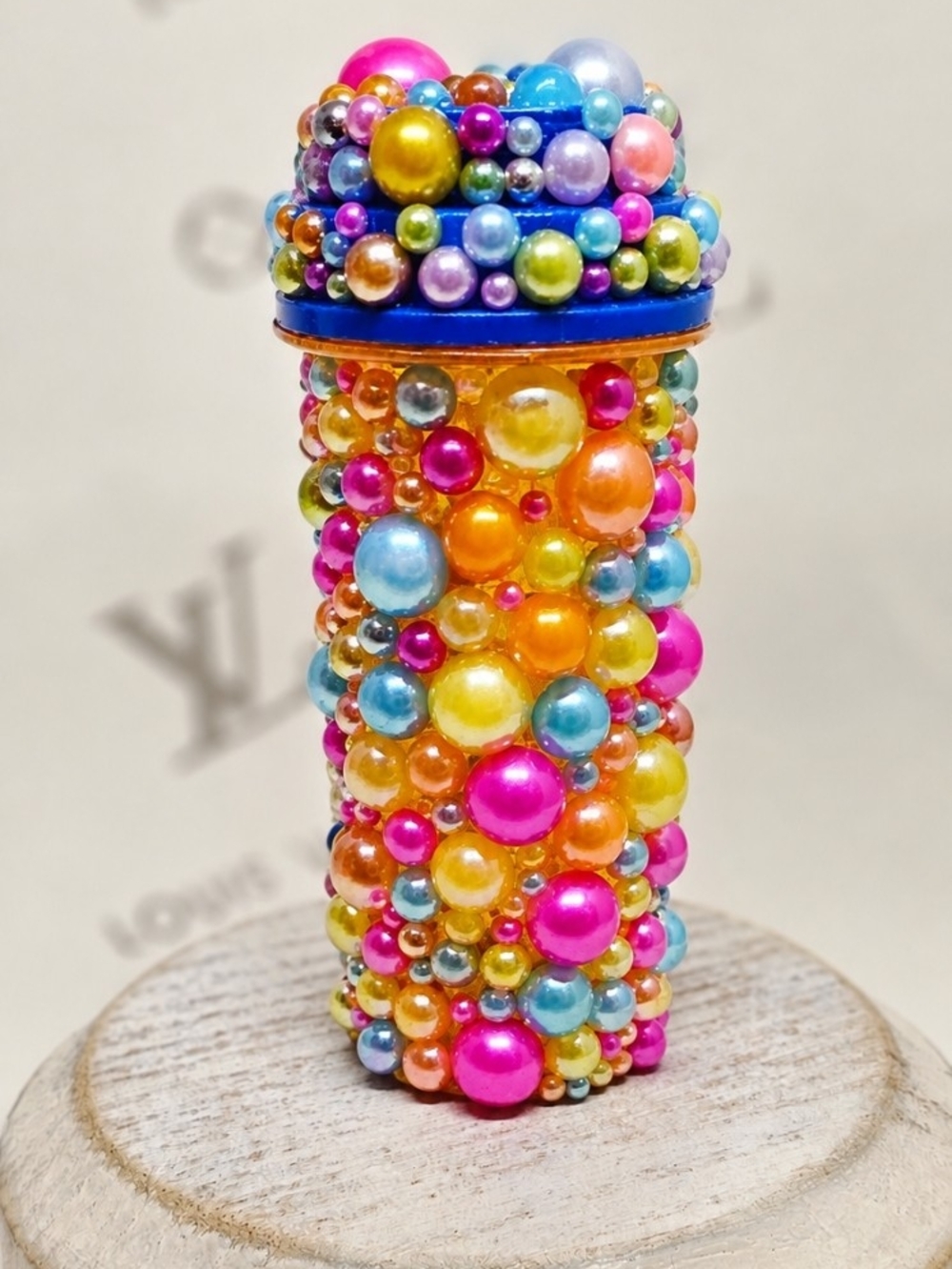 Beaded Multicolor Pill Bottle